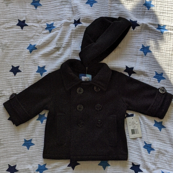 Great Guy Jackets & Coats Black Pea Coat And Hat Poshmark